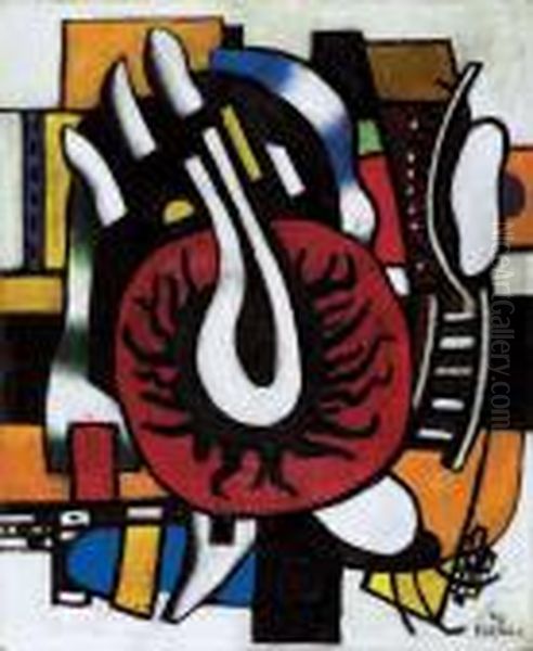 Disque Rouge Oil Painting by Fernand Leger