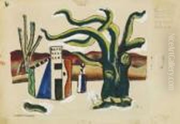 David Triomphant (decor Pour Le Ballet Russe) Oil Painting by Fernand Leger