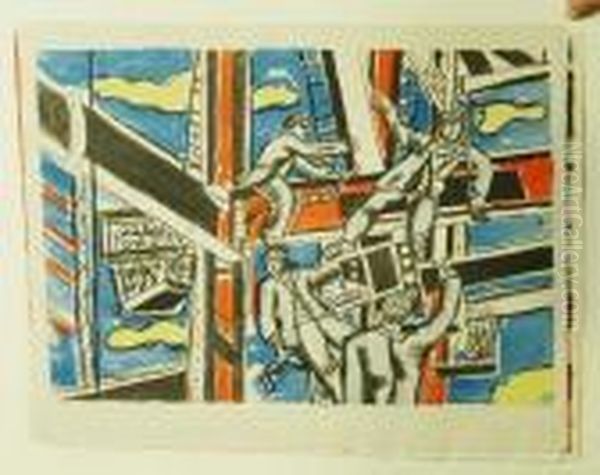 Composition Avec Bateau Oil Painting by Fernand Leger