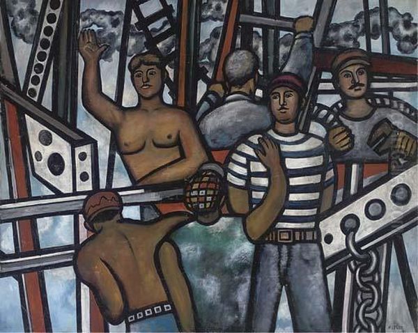 The Scaffolders Oil Painting by Fernand Leger