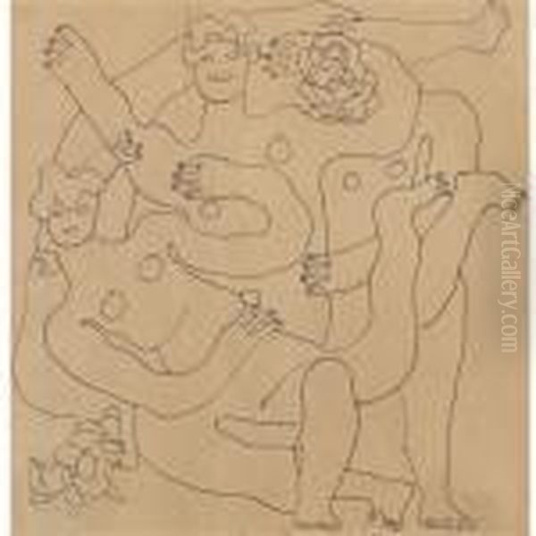 Etude Pour Les Plongeurs Oil Painting by Fernand Leger