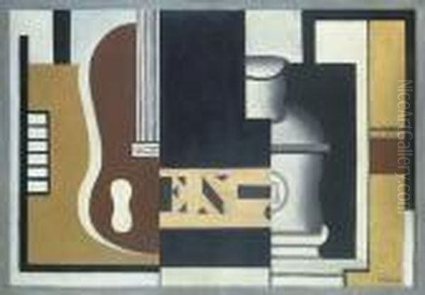 Nature Morte A La Guitare Oil Painting by Fernand Leger