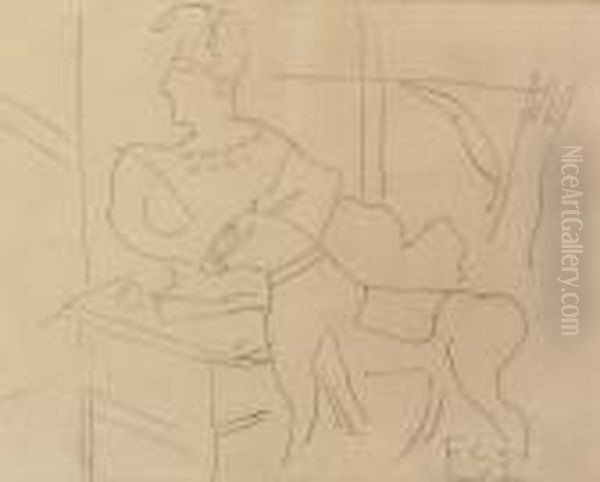 Buste Et Cheval Oil Painting by Fernand Leger