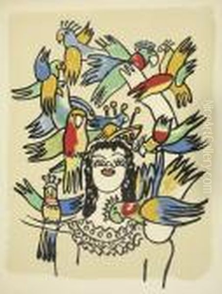 Untitled Oil Painting by Fernand Leger