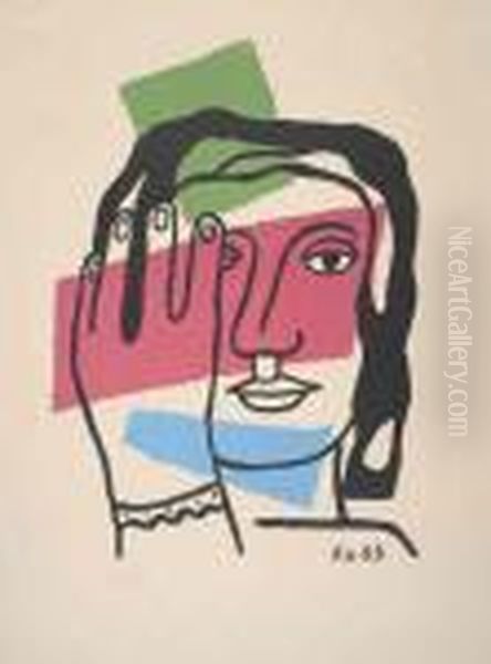 Portrait De Femme. Oil Painting by Fernand Leger
