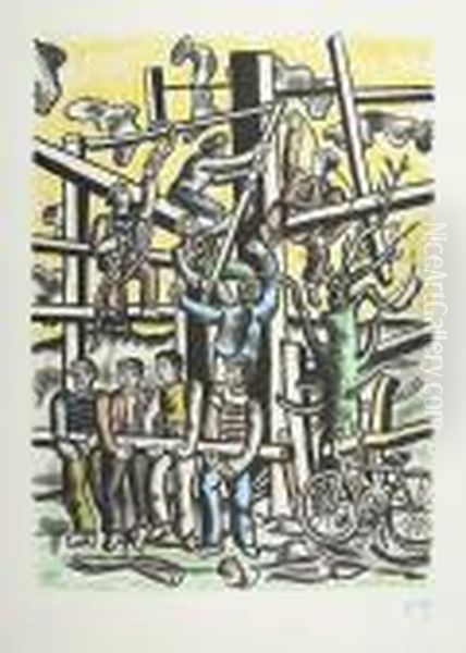 Untitled Oil Painting by Fernand Leger