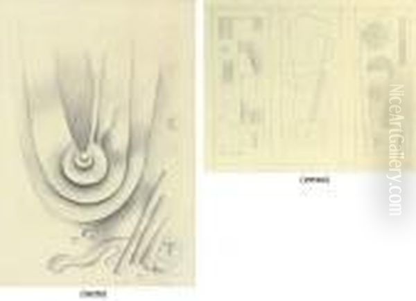 Tete De Comete Et Tronc D'arbre (recto); Trois Etudes Pour Un Paravent (verso) Oil Painting by Fernand Leger