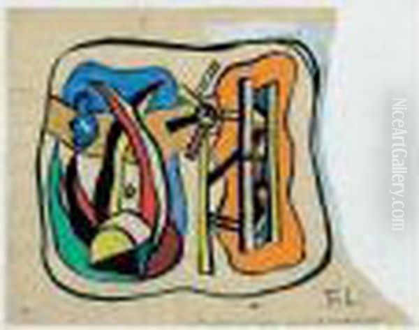 No. 16 Bis Peinture Monumentale Oil Painting by Fernand Leger