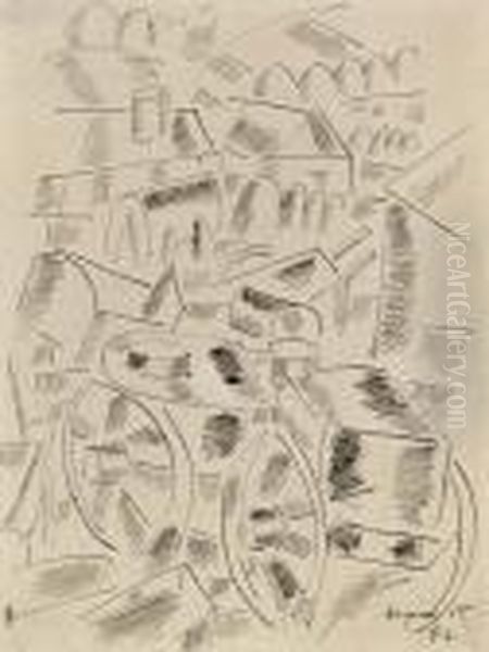 Caissons Argonne Oil Painting by Fernand Leger