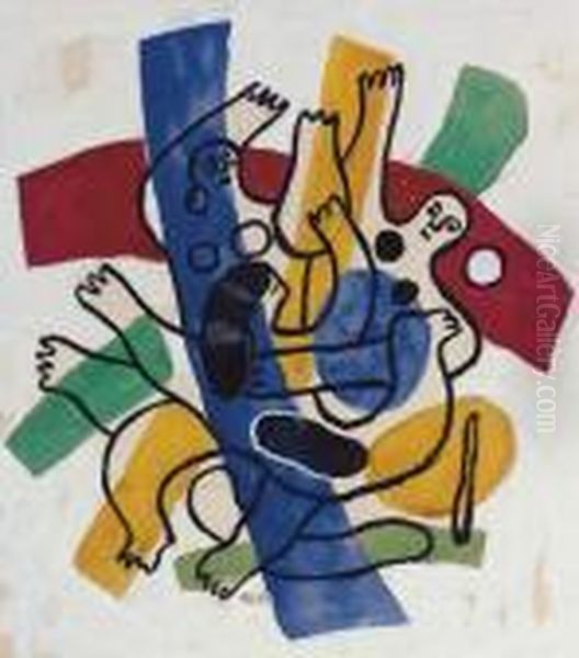 Plongeurs Oil Painting by Fernand Leger