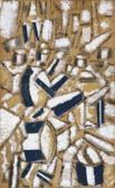 La Partie De Cartes Oil Painting by Fernand Leger