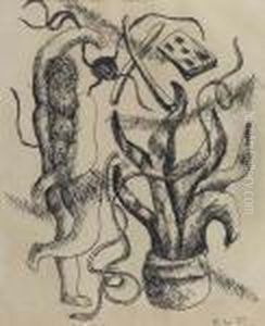 Femme Et Plante Verte. 1930.