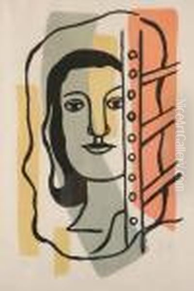 Tete De Femme, 1949 (s. 42) Oil Painting by Fernand Leger