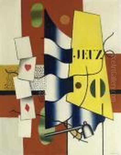 Jeux (nature Morte Aux Cartes) Oil Painting by Fernand Leger