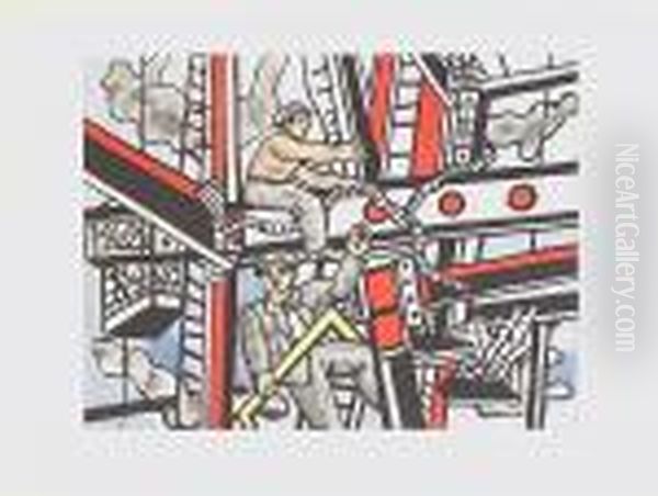 Les Constructeurs Oil Painting by Fernand Leger
