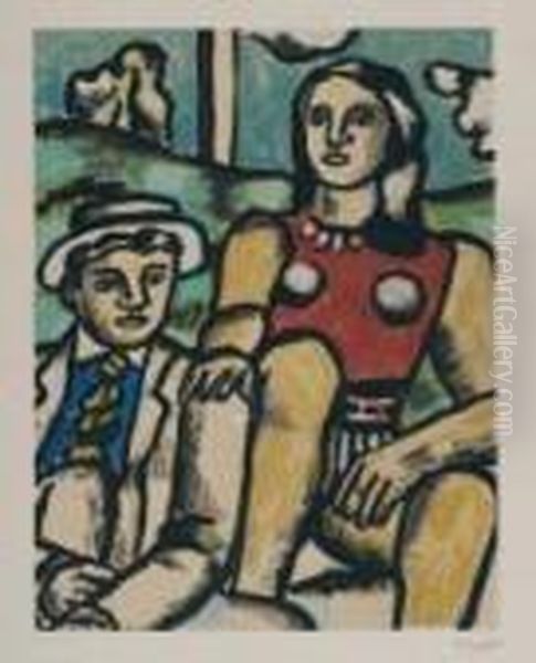 Les Amoureux Oil Painting by Fernand Leger