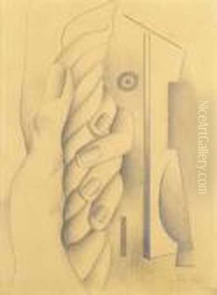 Main Tenant Un Cordage Oil Painting by Fernand Leger