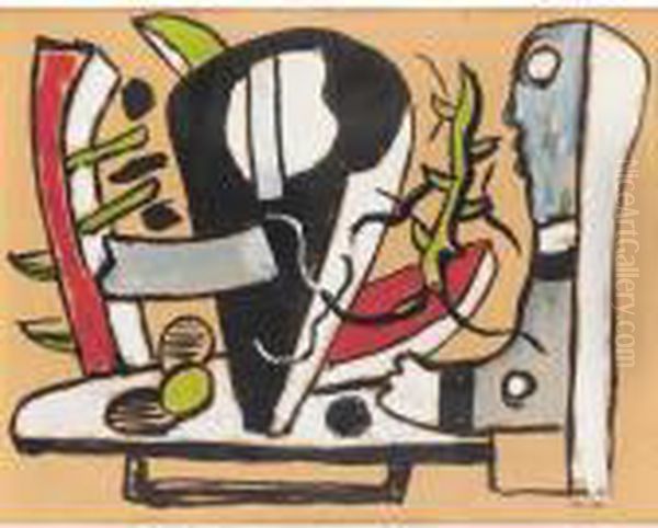 Le Profil Bleu Oil Painting by Fernand Leger