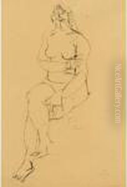Nu Assis Oil Painting by Fernand Leger