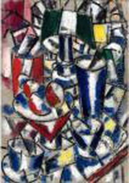 Nature Morte A La Lampe Oil Painting by Fernand Leger