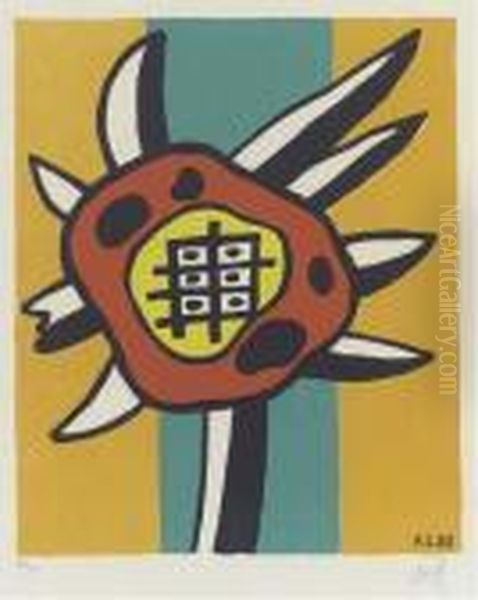 Tournesol (saphire 132) Oil Painting by Fernand Leger