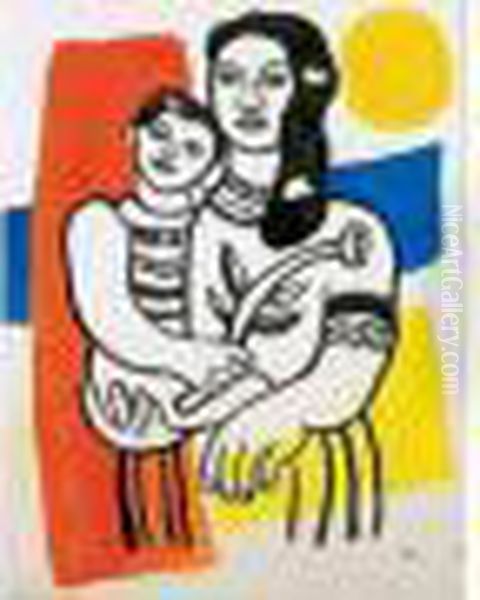 Femme Et Enfant Oil Painting by Fernand Leger