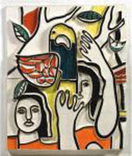 Femmes Aux Perroquets Oil Painting by Fernand Leger