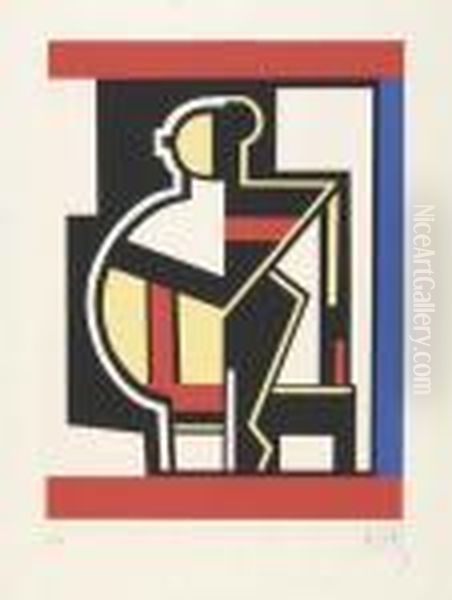 Composition Mechanique Oil Painting by Fernand Leger