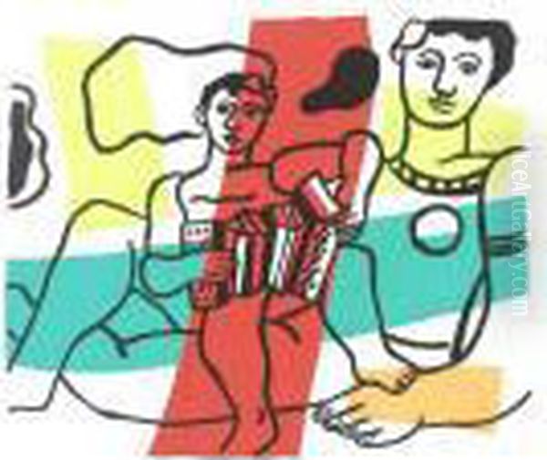L'enfant A L'accordeon (saphire 127) Oil Painting by Fernand Leger