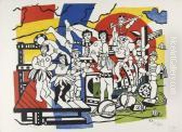 Cirque Oil Painting by Fernand Leger