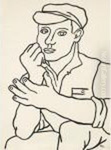 Le Constructeur Oil Painting by Fernand Leger
