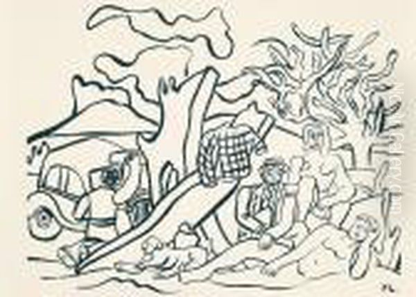 La Partie De Campagne Oil Painting by Fernand Leger