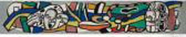 Etude Pour 'la Mosaique Monumentale Du Musee De Biot' Oil Painting by Fernand Leger