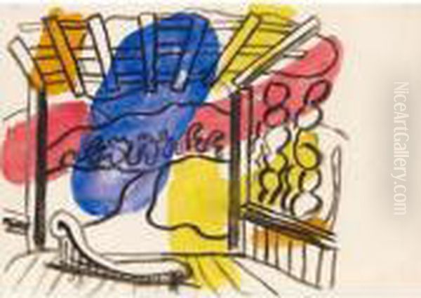 Projet De Decor 'bolivar' Oil Painting by Fernand Leger