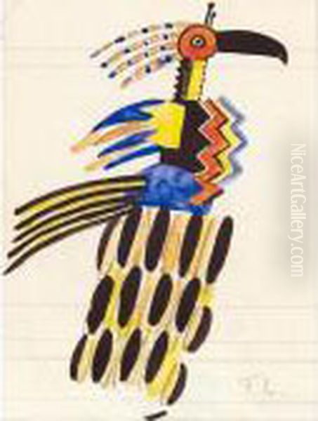 Projet De Costume 'creation Du Monde' Oil Painting by Fernand Leger
