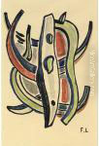 Composition Abstraite Oil Painting by Fernand Leger