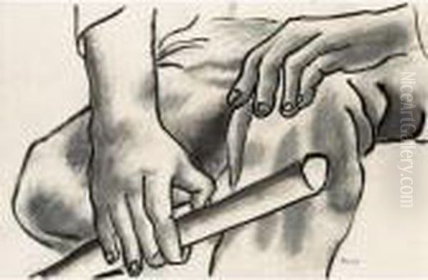 Dessin De Mains Et Baton Oil Painting by Fernand Leger