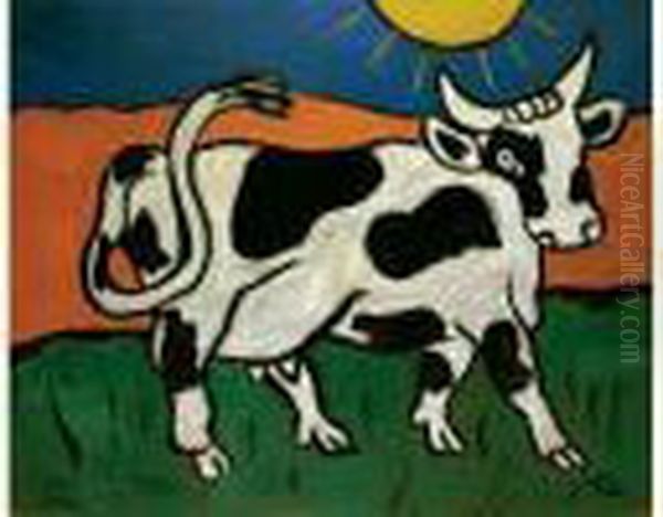 La Vache, Circa 1950 Oil Painting by Fernand Leger
