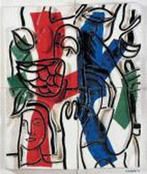 Femmes Aux Perroquets Oil Painting by Fernand Leger