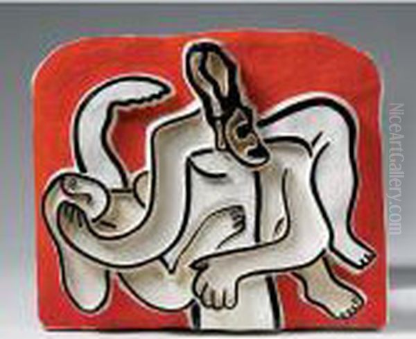 Deux Figures Oil Painting by Fernand Leger
