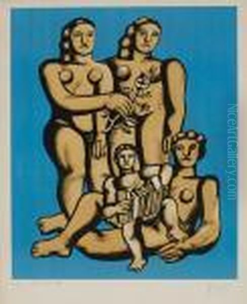 The Accordionist's Family Oil Painting by Fernand Leger