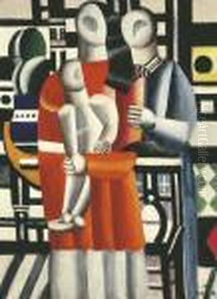 Les Deux Femmes A L'enfant Oil Painting by Fernand Leger
