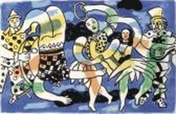 Cirque, Teriade, Les Editions Verve, 1950 (saphire 44-106) Oil Painting by Fernand Leger