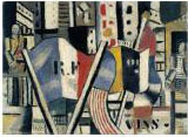 Le 14 Juillet 1918 A Vernon Oil Painting by Fernand Leger
