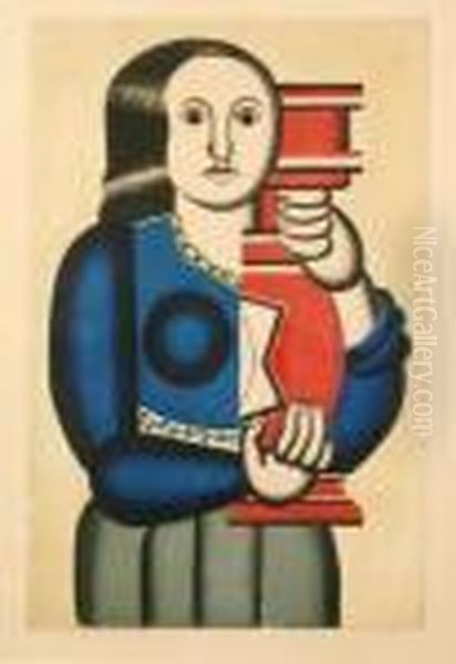 Femme A La Cruche (ginestet/pouillon 657) Oil Painting by Fernand Leger