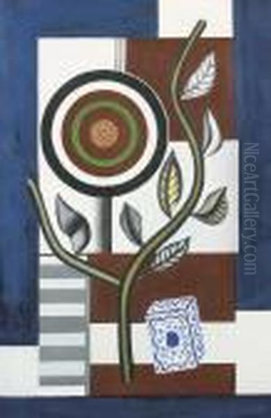 Composition Au Feuillage Oil Painting by Fernand Leger