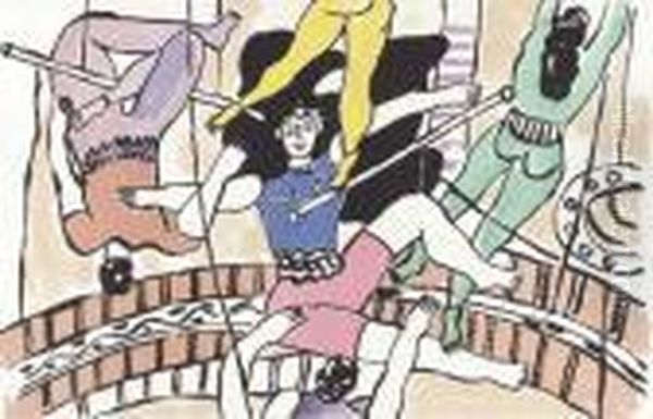 Cirque, Paris, Teriade, Les Editions Verve Oil Painting by Fernand Leger