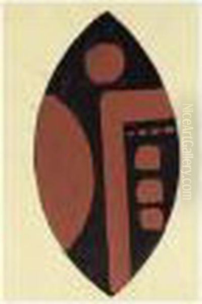 Projet De Costume 'creation Du Monde' Oil Painting by Fernand Leger