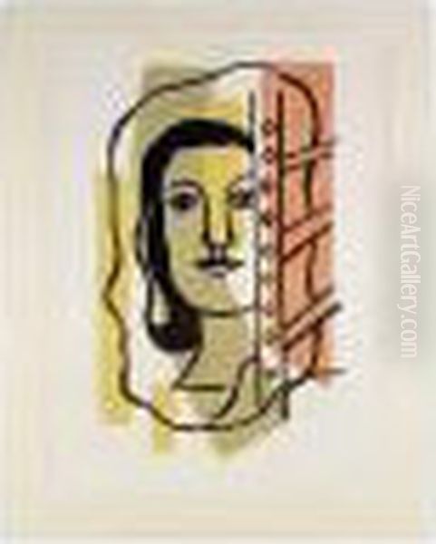 Tete De Femme (s.42) Oil Painting by Fernand Leger