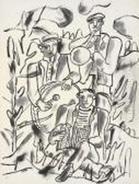 Les Musiciens Oil Painting by Fernand Leger